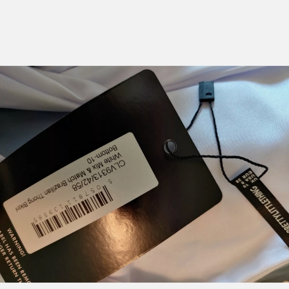 NWT, Sexy White Brazilian High Cut Thong, Size 10 - Picture 4 of 5